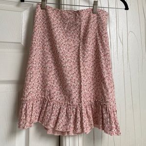 Brandy Melville Pink Floral Mini Skirt